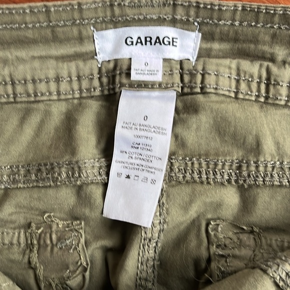 Garage green cargo pants size 0 - Picture 3 of 3
